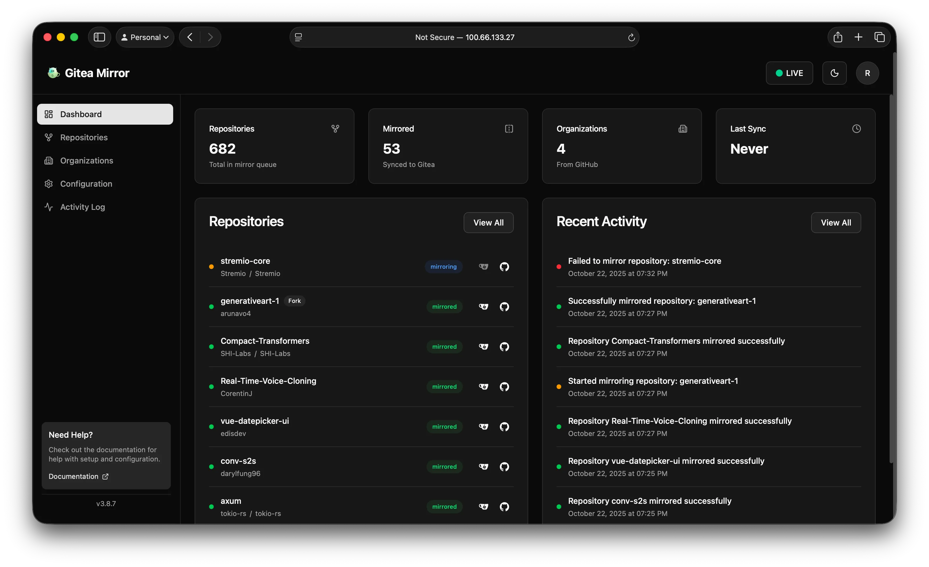 Dashboard Overview